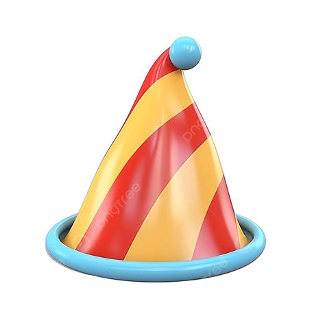 Clown Hat 3d Illustration Clown Birthday Hat Png Transparent Image