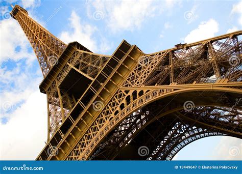 Wide Angle View Of The Eiffel Tower Stock Image Image Of Capital