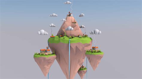 Creating A Low Poly Floating Islands In Cinema 4d