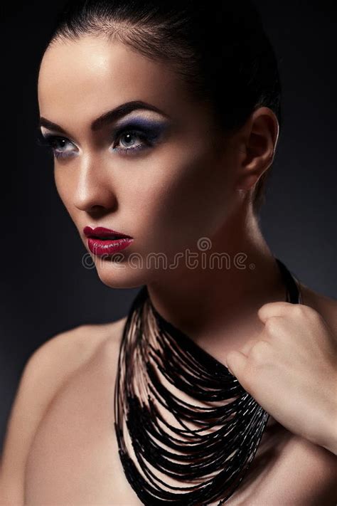 Closeup Fashion Portait Of Model Stock Photo Image Of Elegance