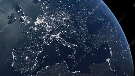 Europe At Night Stock Image C0137584 Science Photo Library