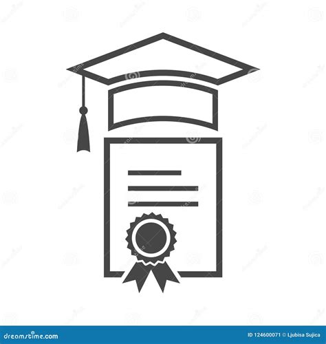 Icono Del Casquillo Y Del Diploma De La Graduación Ilustración Del