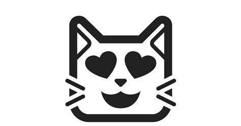 Smiling Cat With Heart Eyes Free Vector Icon Iconbolt