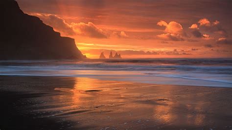 Nature Landscape Sunset Beach Sea Rock Island