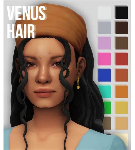 Venus Hair Okruee Sims Hair Sims Four Womens Hairstyles