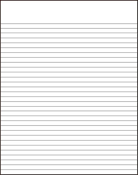 Printable Notebook Paper Wide Ruled