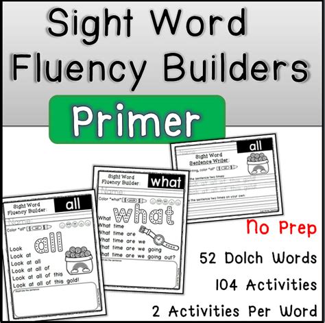 Sight Word Fluency Builders Dolch Primer Made By Teachers