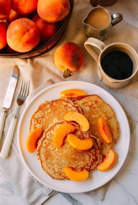 Peach Pancakes With Maple Cream Syrup The Woks Of Life