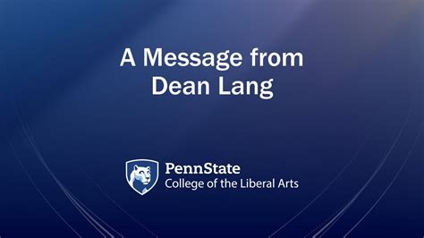 Senior Week 2021 Welcome From Dean Lang Youtube