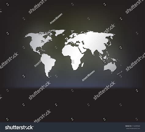 Stylish White World Map On A Dark Background With Cool Glowing Effects