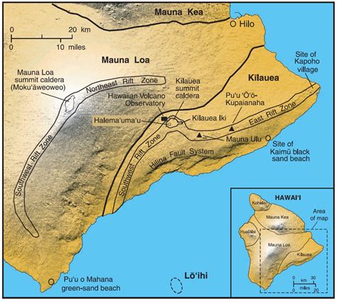 Hawaii Volcano Zones Map