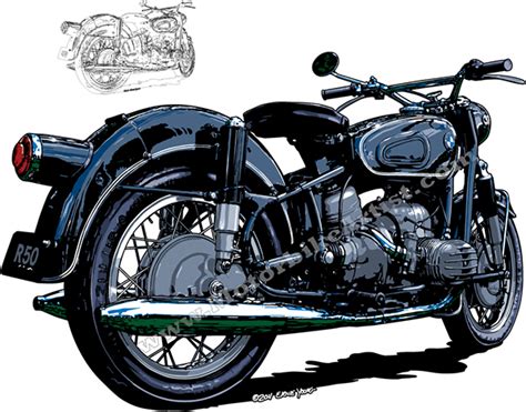 Bmw R50 Vintage Motorcycle Vector Art On Behance