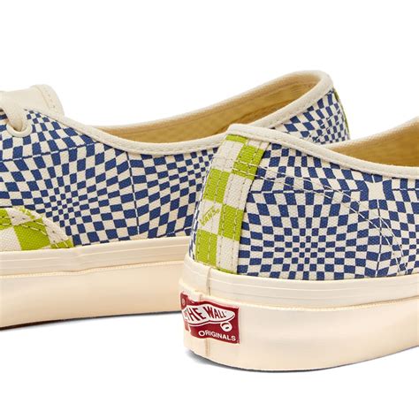 Vans Vault Ua Og Authentic Lx Logo Check Lime And Blue End Us