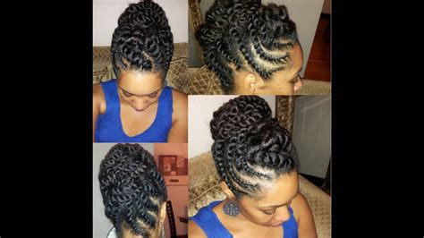 Here are some very interesting suggestions about crochet hairstyles with kanekalon hair Natural Hair Flat-twist Updo Protective Hairstyle - YouTube