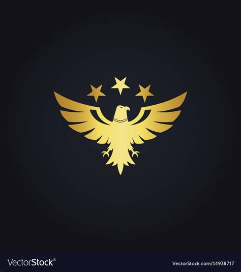 Gold Bird Eagle Star Logo Royalty Free Vector Image Ad Eagle