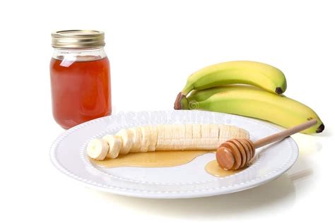 Banana With Honey Stock Photo Image Of Plate Ingredients 76590002