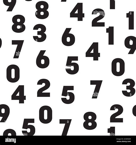 Numeral Seamless Pattern Background Black Numbers Mosaic Vector