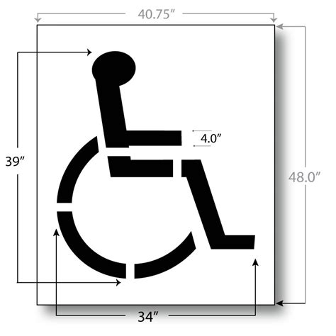 Handicap Parking Stencil 39 In International Standard Reusable Maxi