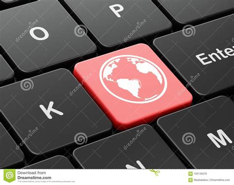 Education Concept: Globe On Computer Keyboard Background Stock ...