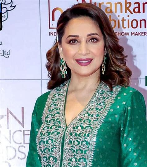 Madhuri Dixit Picks A Green Sharara Suit To Attend Asian Excellence