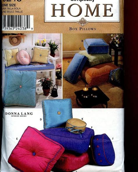 Simplicity Home Decor Sewing Pattern 12 Styles Of Box Pillows Pillow