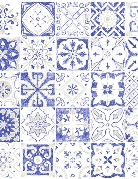 Decorative Tile Printable Moroccan Tile Clipart Blue Tile Etsy