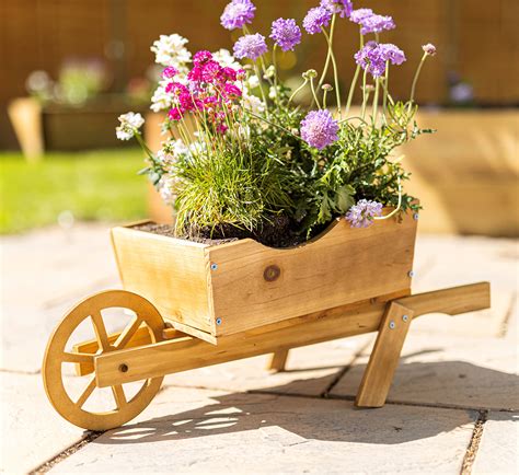 Buy Garden Mile Wooden Wheelbarrow Garden Ers Outdoor Flower Pots