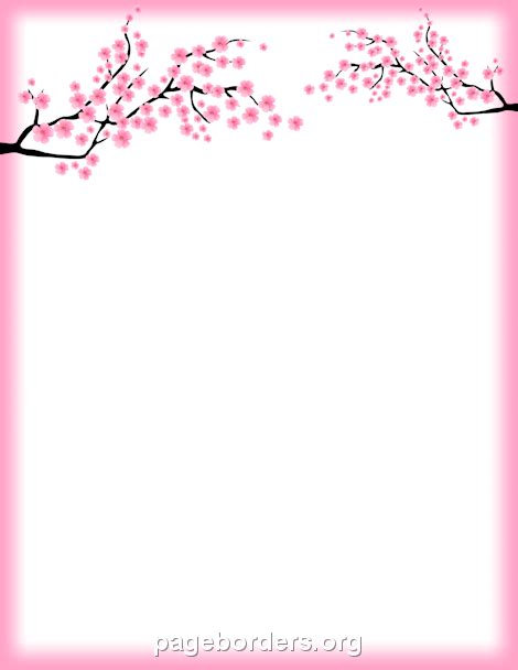Cherry Blossom Border Borders And Frames Borders For Paper Borders