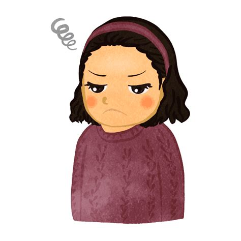 Angry Girls Wearing A Sweater Cute2u A Free Cute Illustration For