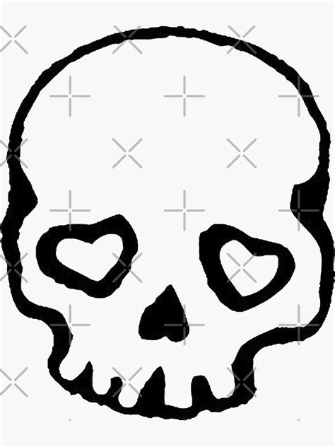 Heart Skull Sticker For Sale By Groovysmolbean Redbubble
