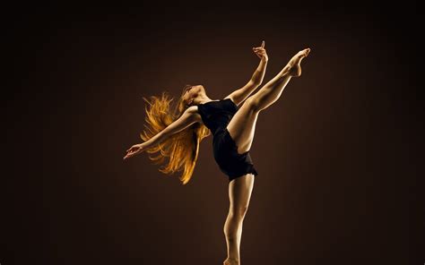 Ballet Black Background Women Human Limb Skill One Person Full