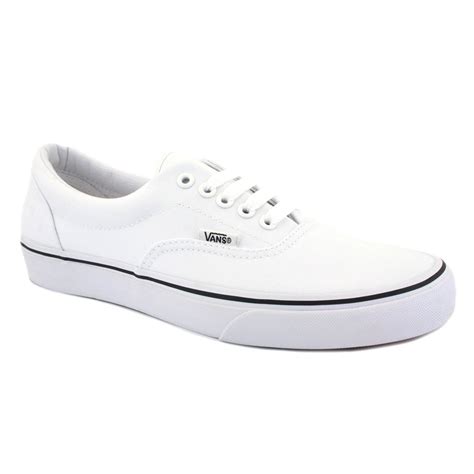 Vans Era Mens Trainers Laced Canvas White White New Shoes All Sizes Ebay