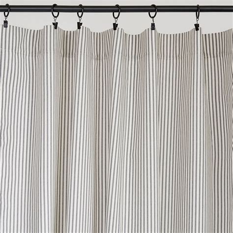 Gray Ticking Stripe Curtain Panel Southern Ticking Co