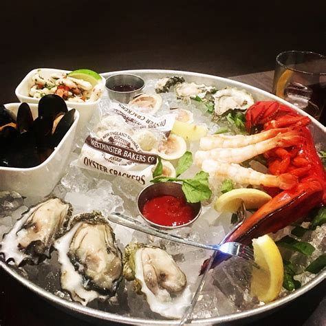 Ice Bar Platter Of Oysters And Seafood At Hanks Oyters Bar