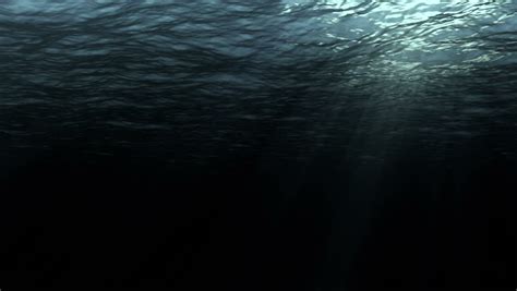 Dark Underwater Scene With Waves And Sun Lights Stock Footage Video