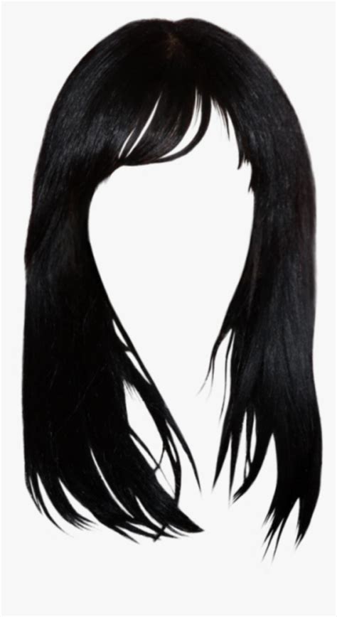 Transparent Black Wig Png