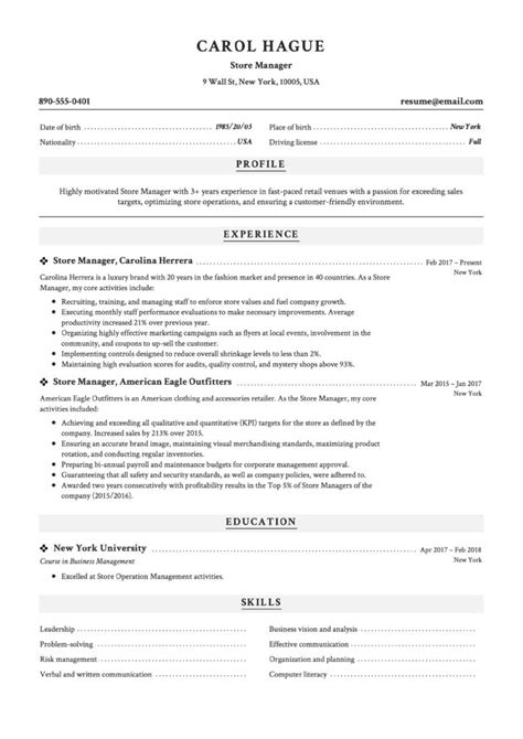 Store Manager Resume Guide And 12 Resume Samples Pdf 2019