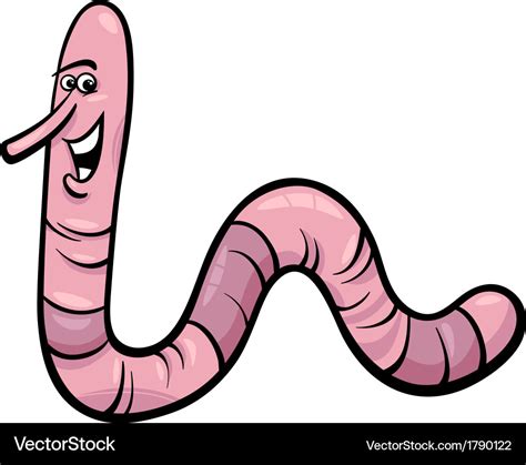 Earthworm Character Cartoon Royalty Free Vector Image