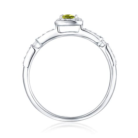 Peridot And Lab Created White Sapphire Ring In Sterling Silver Helzberg