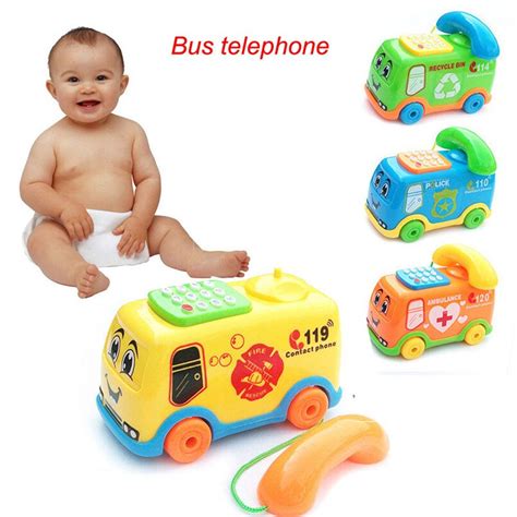 Kids New 2018 Baby Toys Music Cartoon Bus Phone Educational