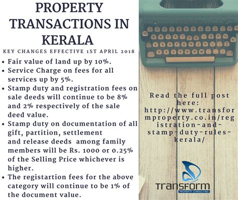 The system was overhauled in 2014 following criticisms that it was distorting the market and had become too expensive, as the stamp duty thresholds at which the. Registration and Stamp duty rules in Kerala|Transform ...