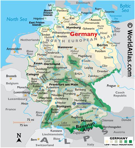 Germany Latitude Longitude Absolute And Relative Locations World Atlas