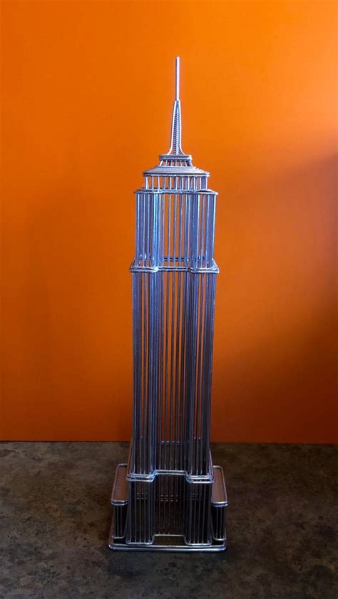 Empire State Building Wire Sculpture Model In Chrome For Sale At 1stdibs