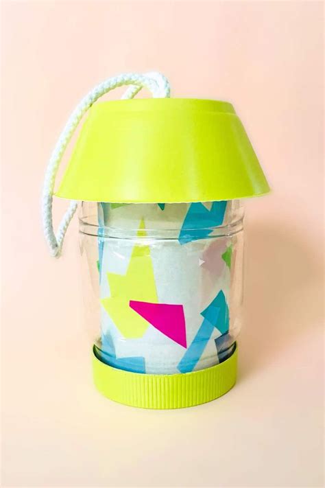 Make A Kid Safe Upcycled Camp Lantern Plastic Jar Crafts Camping