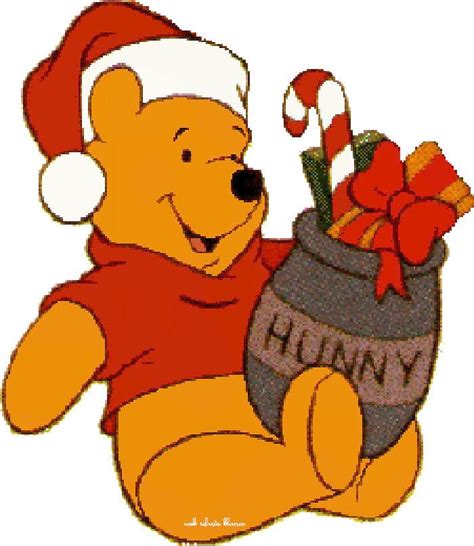 A Winnie The Pooh Holding A Christmas Pot