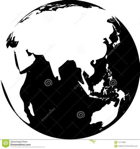 Map Of Continents And Oceans Black And White My Life