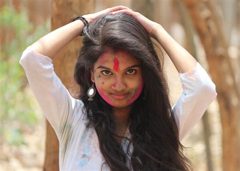 An Indian Girl During Holi Festival Free Image By Sanjay C On