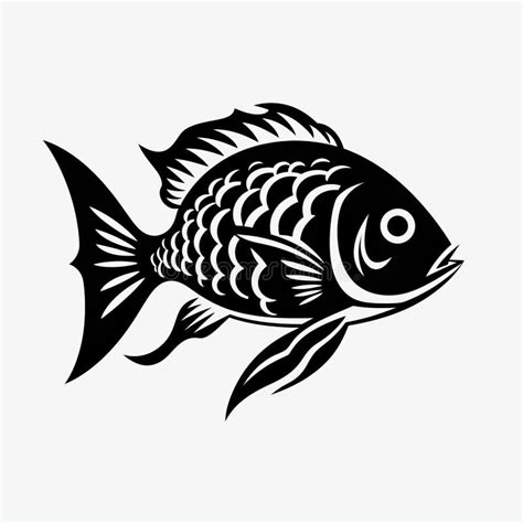 Simplistic Black And White Fish Illustration With Bold Graphic Design