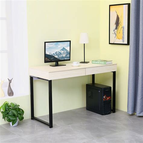 Simple Writing Desk Study Computer Desk With 2 Drawers Simple Writing