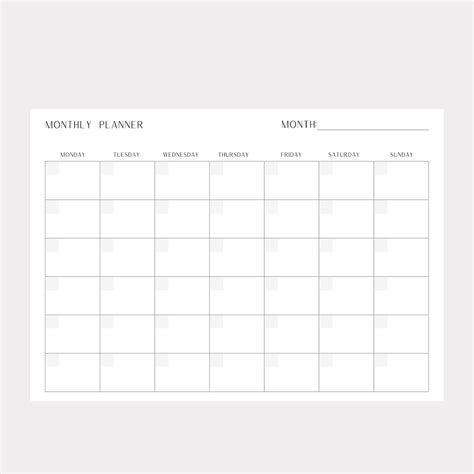 Monthly Calendar Undated Monthly Planner Half Size A5 Etsy